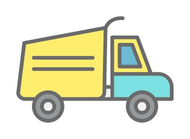 Web ve mobil uygulama tasarımınız için kamyon simgesi vektörü, kargo kamyonu logosu konsepti