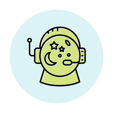 Beyaz arkaplanda Astronot Miğferi vektör çizimi