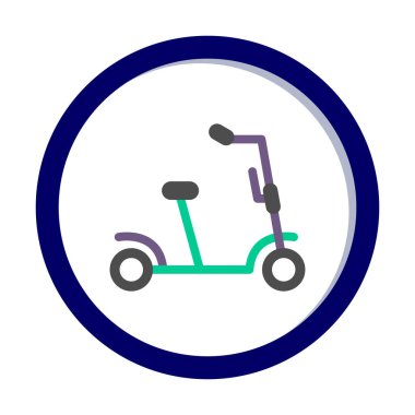 Scooter simgesi vektör illüstrasyonunu tekmele