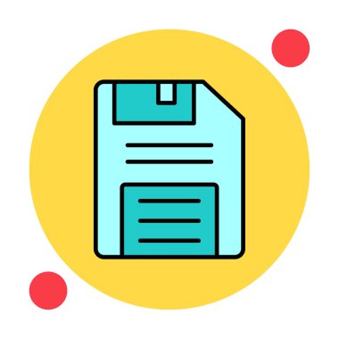 Basit Disket simgesi, vektör illüstrasyonu