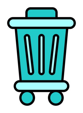 Çöp kutusu web simgesi, vektör illüstrasyonu