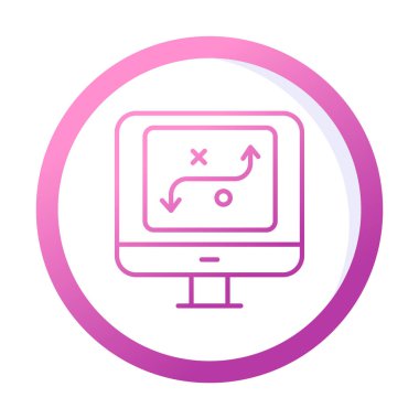 iş stratejisi simgesi, vektör illüstrasyonu basit tasarım