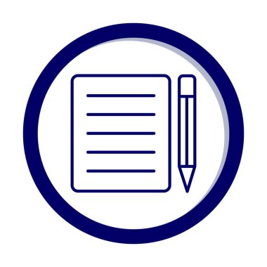 Basit Not Defteri simgesi, vektör illüstrasyonu