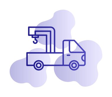 Turna Kamyonu Simgesi, Renkli Vektör İllüstrasyonu