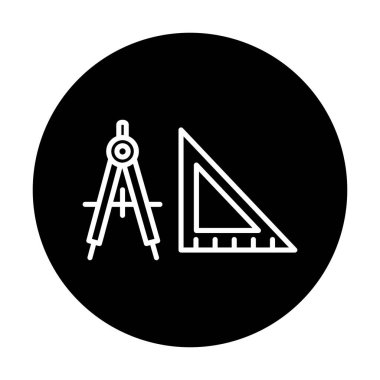 Geometri Araçları simgesi, Vektör illüstrasyonu 