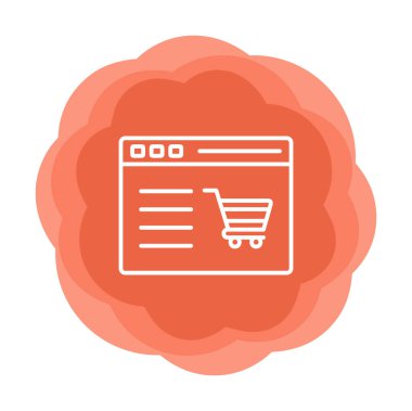 Alışveriş sitesi simgesinin vektör illüstrasyonu