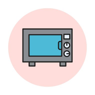 mikrodalga simgesi, vektör illüstrasyonu basit tasarım