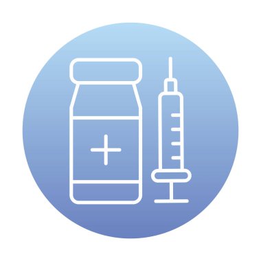 Basit Aşı Simgesi, vektör illüstrasyonu