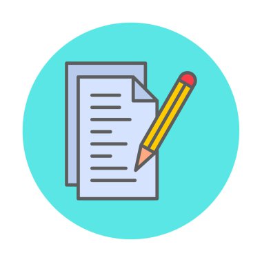 Not ve kalem vektör çizimi