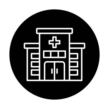 Basit hastane binası düz biçim vektörü