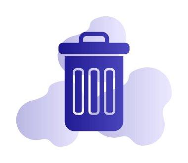 Çöp kutusu vektörü düz simge tasarımı