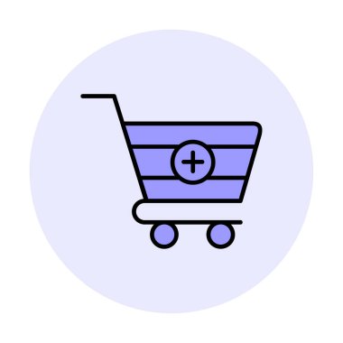 Cart alışveriş simgesine basit Ekle, vektör illüstrasyonu