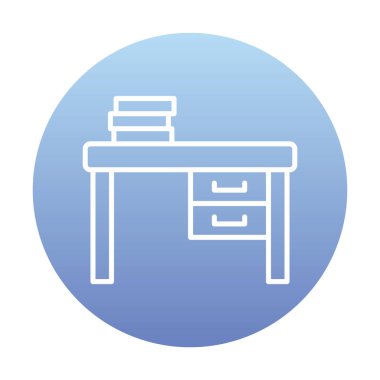 Çalışma masası simgesi, vektör illüstrasyonu basit tasarım