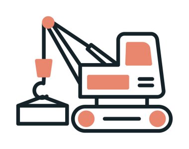 Yapı vinç simgesi, vektör illüstrasyon tasarımı