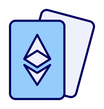 ethereum kartları simgesi, vektör illüstrasyonu