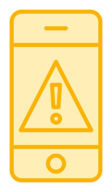 Düz biçimli uyarı cep telefonu simgesi