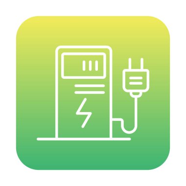 Elektrik Şarj İstasyonu ikon vektör çizimi