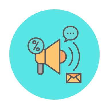 Megafon vektör illüstrasyonlu tanıtım konsepti simgesi