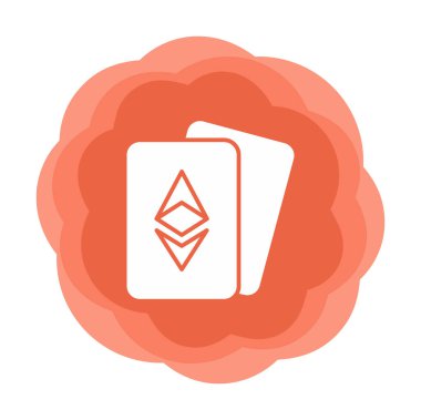 ethereum kartları simgesi, vektör illüstrasyonu