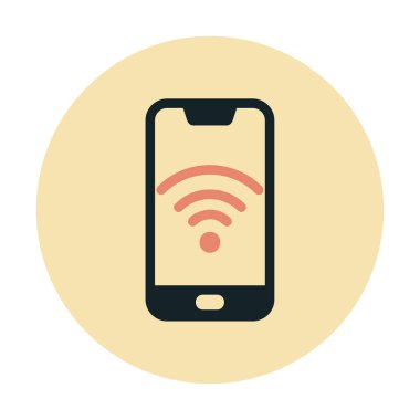 Akıllı telefon kablosuz interneti. Web simgesi basit illüstrasyon