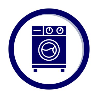 çamaşır makinesi simgesi, vektör illüstrasyonu