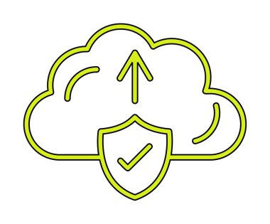 Vektör simgesi yükle, bulut depolama sembolü. Web sitesi veya mobil uygulama için modern, basit düz vektör çizimi