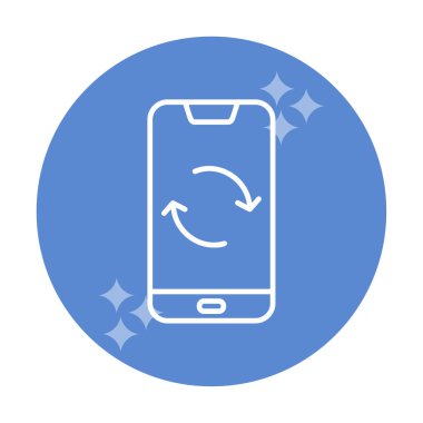 Smartphone Veri Eşzamanlamasının vektör çizimi 