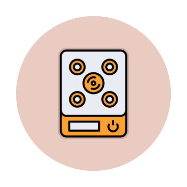 İndüksiyon Soba simgesi vektör illüstrasyonu