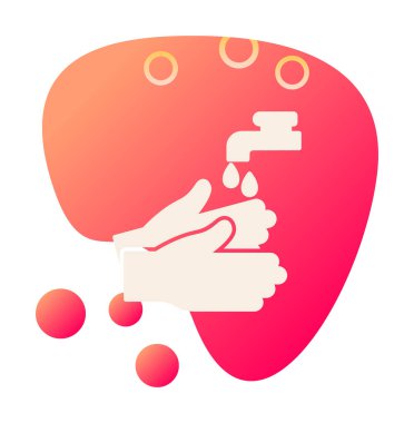 Basit El Yıkama simgesi, vektör illüstrasyonu