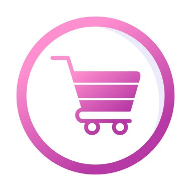 Alışveriş arabası simgesi, vektör çizimi basit tasarım