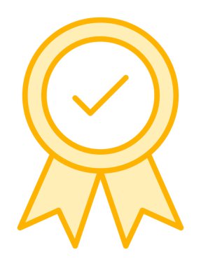 Onaylanmış madalya simgesi, vektör illüstrasyonu.