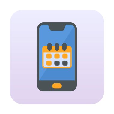 Beyaz arkaplanda Akıllı Telefon Takvim vektör çizelgesi