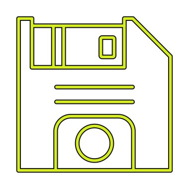 Basit Disket simgesi, vektör illüstrasyonu