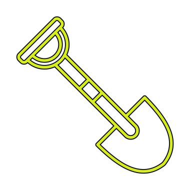 Bahçe küreği ikonu. Kürek karikatür simgesinin vektör çizimi                 