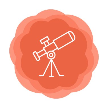 Teleskop düz simgesi. Eğitim ve astronomi elementi, dürbün ve araştırma yıldızları vektör grafikleri