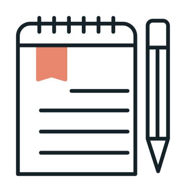 not defteri simgesi soyut arkaplan vektöründe izole edildi