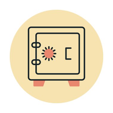 Güvenli simge, loker işareti, vektör illüstrasyonu