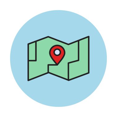 GPS konum vektörü simgesine sahip harita