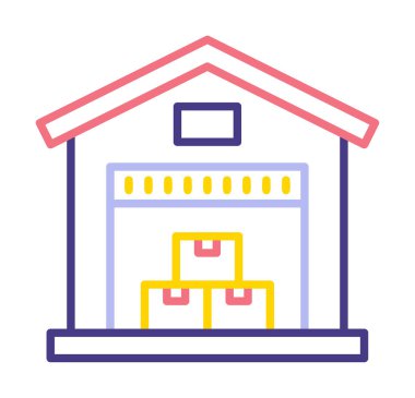 Web için depo vektör simgesinin basit illüstrasyonu