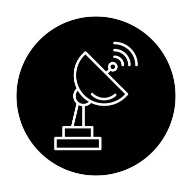 uydu anten simgesi, vektör illüstrasyonu