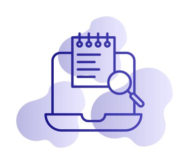 Laptop Çalışma Araması Basit satır, özet vektör ögeleri