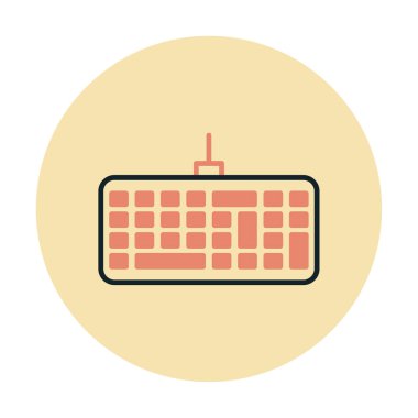 Kablolu klavye simgesinin basit web çizimi