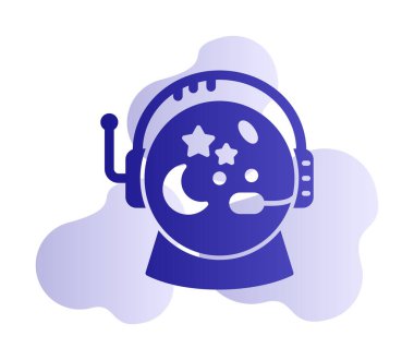 Beyaz arkaplanda Astronot Miğferi vektör çizimi