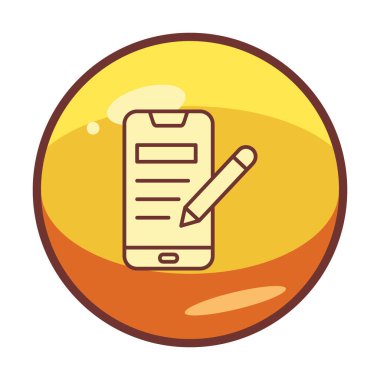 Beyaz arkaplanda not defteri simgesi olan akıllı telefon 