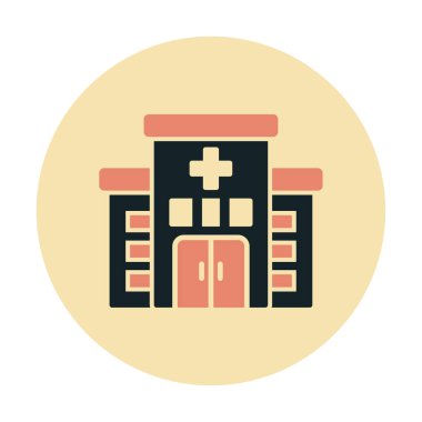 Basit hastane binası düz biçim vektörü