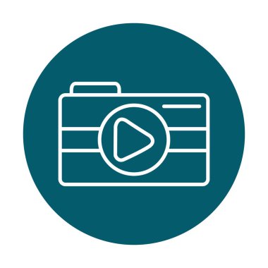 Video kamera. Web simgesi basit illüstrasyon 