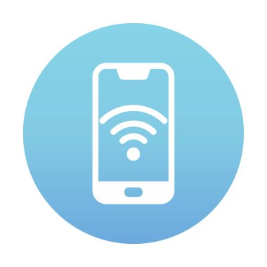 Akıllı telefon kablosuz interneti. Web simgesi basit illüstrasyon