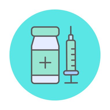 Basit Aşı Simgesi, vektör illüstrasyonu