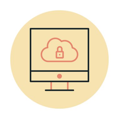 Veri Güvenliği simgesi vektör illüstrasyonu