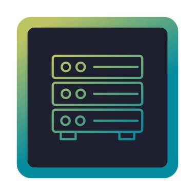 Sunucu simgesi tasarımı, vektör illüstrasyonu                